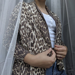 Elie Tahari cheetah print cashmere/silk sweater